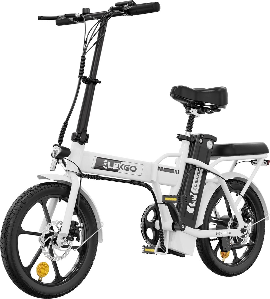 ELEKGO EG5 - Elektrische Fiets - E-Bike Opvouwbaar - 16 Inch -Met schokabsorptie - Wit