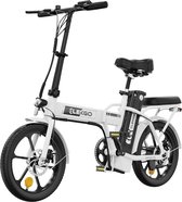 ELEKGO EG5 - Vélo électrique - E-Bike pliable - 16 pouces - Avec absorption des chocs - Wit
