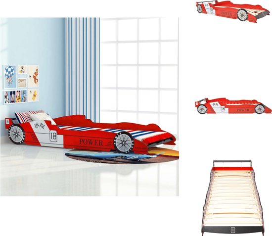 vidaXL Raceauto Kinderbed - Rood - 225 x 94 x 38 cm - Vanaf 4 jaar - Bed