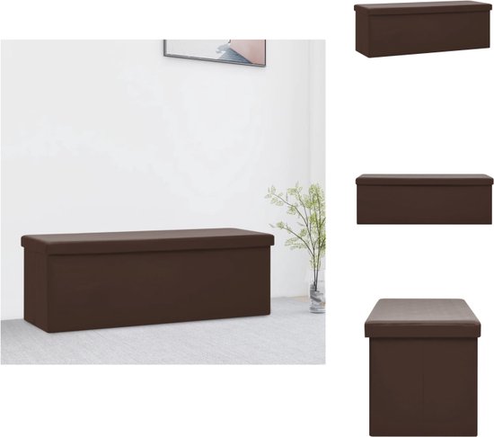 vidaXL Opbergbank MDF - 110 x 38 x 38 cm - Bruin - Hocker