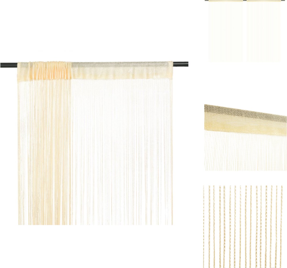 VidaXL Vliegengordijn Polyester 100 x 250 cm Crème Gordijn