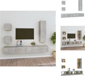 vidaXL TV-meubelset Betongrijs - 2x 30.5 x 30 x 30 cm - 1x 30.5 x 30 x 110 cm - 2x 100 x 30 x 30 cm - Kast