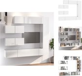 vidaXL TV meubelset - hoogglans wit - 80x30x30cm / 30.5x30x110cm / 100x30x30cm - Kast
