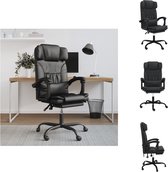 vidaXL Bureaustoel Verstelbaar - Kunstleer - 63x56cm - Zwart - Bureaustoel