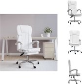 vidaXL Chaise de bureau - Dossier et repose-pieds réglables - Simili cuir durable - Wit - 63x56x112,5-122 cm - vidaXL - Chaise de bureau