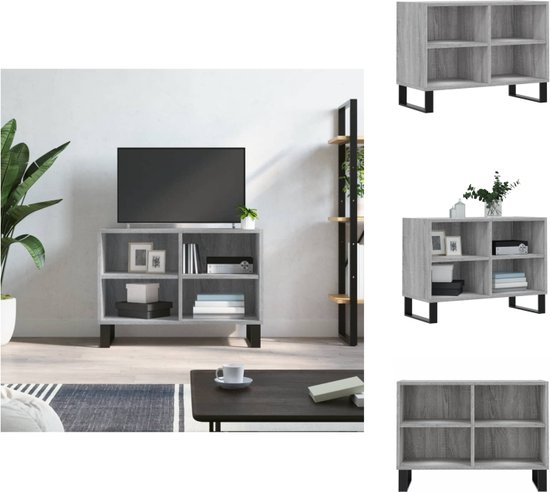 vidaXL TV-meubel - TV-kast - 69.5 x 30 x 50 cm - Grijs sonoma eiken - Bewerkt hout en ijzer - Kast