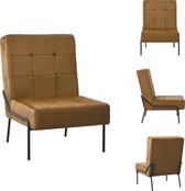 vidaXL Relaxstoel Velvet - Bruin/Zwart - 65 x 79 x 87 cm - Ergonomisch ontwerp - Fauteuil