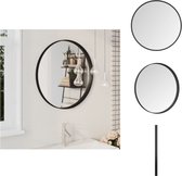 vidaXL Wandspiegel Zwart Glas - 60 cm Diameter - Gepoedercoat Stalen Frame - Spiegel
