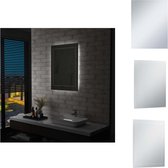 vidaXL Miroir de salle de bain - Éclairage LED- 60 x 80 cm - Argent - Miroir