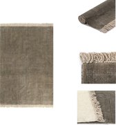 vidaXL Kelim tapijt - Handgeweven 100% katoen - Taupe - 120 x 180 cm - Vintage uitstraling - Vloerkleed