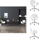 vidaXL Draaibare kantoorstoel Wit - 67 x 62 x (80-87.5) cm - Ergonomisch ontworpen - Bureaustoel