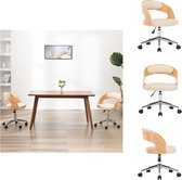 vidaXL Chaise de bureau Crème - Simili cuir - Design ergonomique - Facilement déplaçable - Facile à assembler - Chaise de bureau