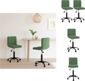 vidaXL Draaibare eetkamerstoelen - fluweel - donkergroen - 40 x 47 x (76-87.5) cm (B x D x H) - 360 graden draaibaar - Eetkamerstoel