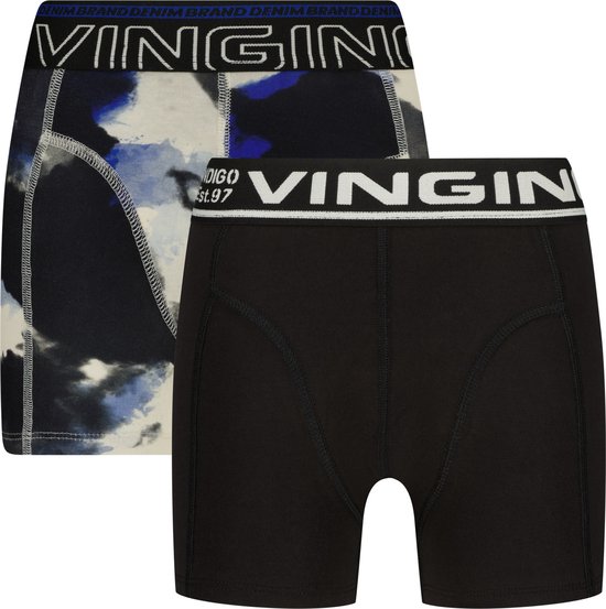 Vingino jongens ondergoed 2-pack boxers Smokey Deep Black