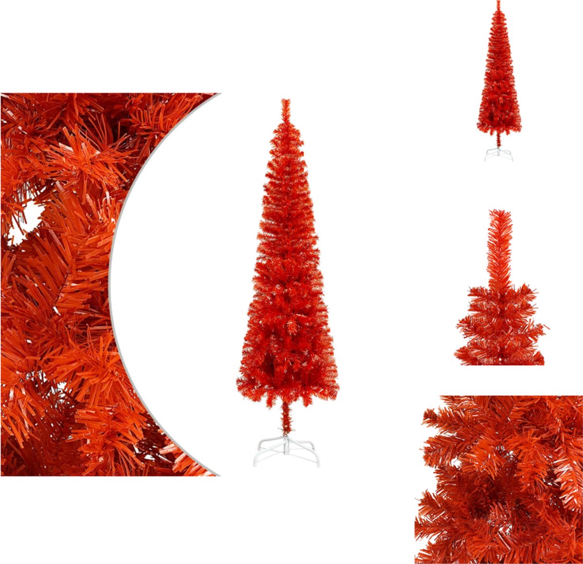 vidaXL Kerstboom Deluxe 150 cm - Smalle PVC boom met verstelbare takken en stalen standaard - Decoratieve kerstboom