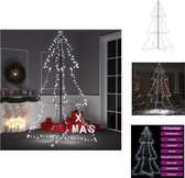 vidaXL Sapin de Noël en cône - Siècle des Lumières LED - 240 LED - 8 Effets de lumière - Blanc froid - 118 x 180 cm - Sapin de Noël décoratif