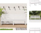 vidaXL Banc de jardin Bois de pin - Design Classique - 203,5 x 48 x 91,5 cm - Wit - Banc de jardin