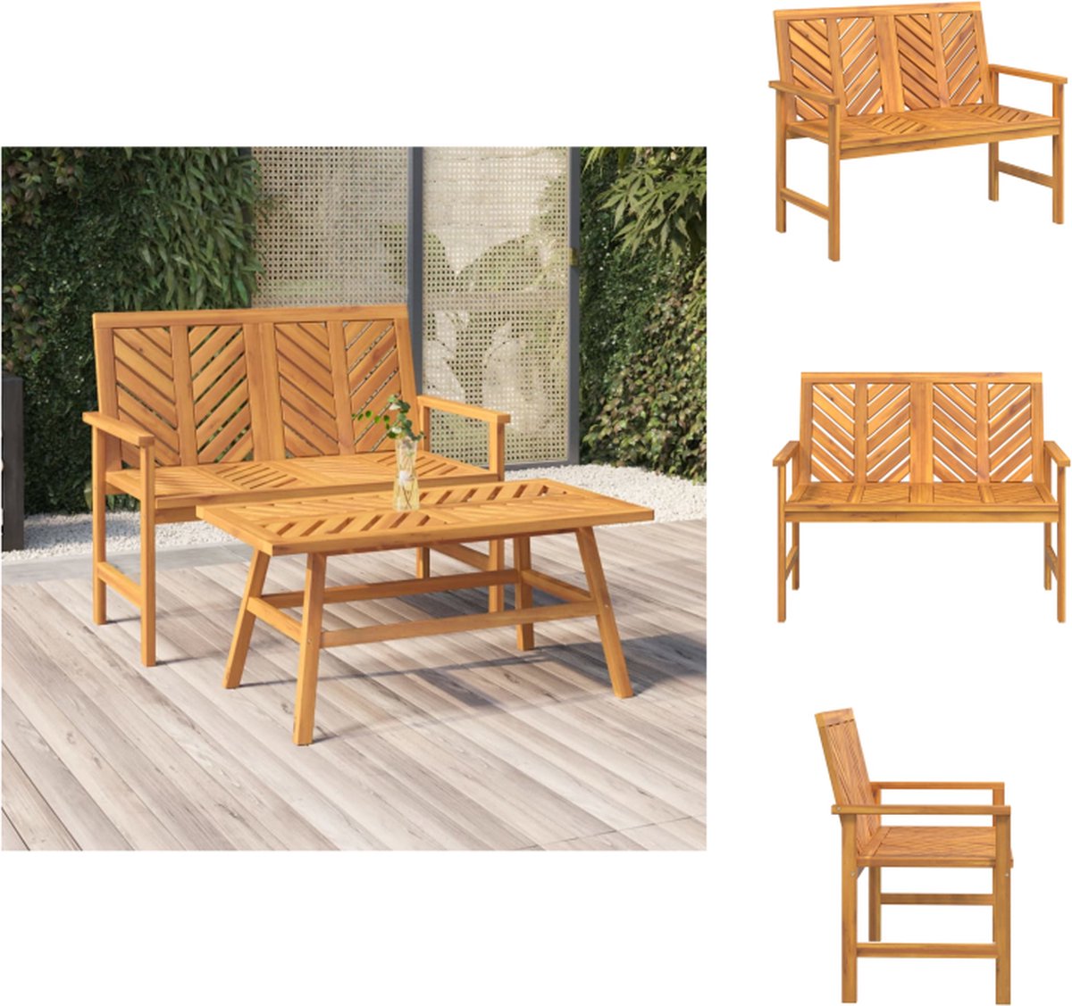 vidaXL Tuinbank Acaciahout - Tuinmeubelen - 109x62.5x89cm - Massief hout - 110kg - Tuinbank