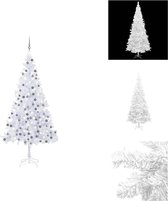 vidaXL Kerstboom Snowy White - 240 cm - 10 lagen - 1.300 takken - 300 LEDs - PVC - USB-aansluiting - Decoratieve kerstboom