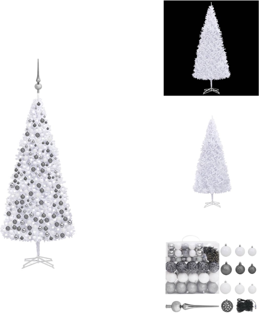 vidaXL Kunstkerstboom LED 500 cm - wit - PVC - 900 LEDs - Decoratieve kerstboom