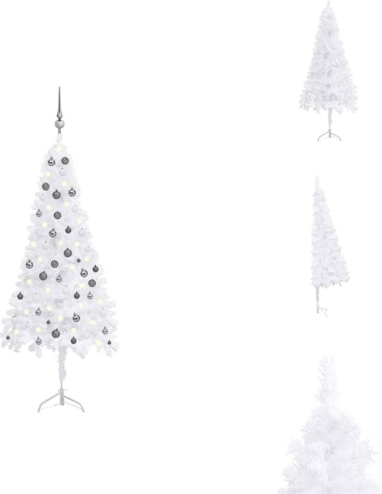 vidaXL Kerstboom Hoek 180 cm PVC LEDverlichting Inclusief