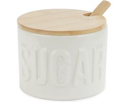 Balvi Suikerpot Wit Elegant Kramiek/Bamboe