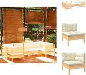 vidaXL Ensemble de meubles de jardin - Bois de pin - kussen crème - Canapé d'angle - Canapé central - Dimensions - 63,5 x 63,5 x 62,5 cm - Ensemble de jardin