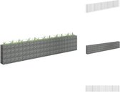 vidaXL Verhoogde schanskorf plantenbak - 450 x 30 x 90 cm - Zilver - Gegalvaniseerd staal - Bloempot