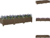 vidaXL Verhoogde plantenbak - PP - 120 x 40 x 23 cm - Bruin - Bloempot