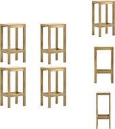 vidaXL Tabourets de bar en bois - Set de 4 - Bois de pin imprégné - 40x36x75 cm - Grains de bois uniques - Chaise de jardin