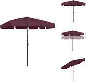 vidaXL Strandparasol - Bordeauxrood - 200x125 cm - UV-Bestendig - Polyester - Parasol