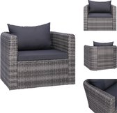 vidaXL Classic Tuinstoel - Grijs - 80 x 72 x 63 cm - Waterbestendig - Comfortabel kussen - Lichtgewicht stoel - Eenvoudige montage - Tuinstoel