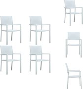 vidaXL Chaises de jardin Aspect rotin - 58,5 x 53,5 x 88,5 cm - Blanc - Lot de 4 - Chaise de jardin