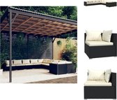 vidaXL Lounge poly rattan loungeset - zwart - 70 x 70 x 60.5 cm - modulair design - Tuinset