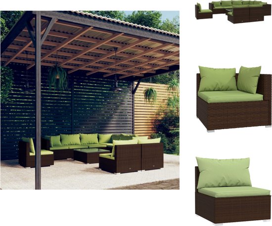 Foto: Vidaxl loungeset poly rattan bruin modulair design waterbestendig comfortabele kussens tuinset