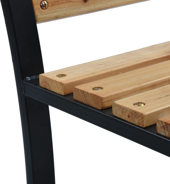 vidaXL Banc de jardin - Bois Massief et acier - 120 x 53 x 77 cm - Motif à carreaux - Banc de jardin