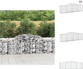 vidaXL Schanskorven - Tuinbarrière van gegalvaniseerd ijzer - 300 x 50 x 80/100 cm - Decoratief en geluidsisolerend - Plantenbak