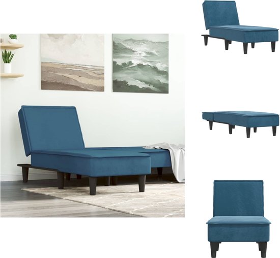 vidaXL Chaise longue Blauw - 55 x 140 x 70 cm - Ajustable - Chaise longue