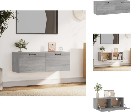 vidaXL TV Wandkast 2 pcs Zwart Eiken 100 x 35 x 31 c vidaXL TV Wandkast 2 pcs Zwart Eiken 100 x 35 x 31 c