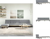 vidaXL Slaapbank Lounge - 255x140x70cm - Lichtgrijs - Met Inklapbare Theetafel - Bank