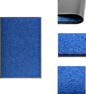 vidaXL Deurmat Binnen/Buitenmat - 90 x 60 cm - Anti-Slip PVC - Blauw - Deurmat