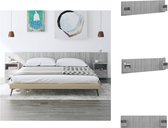 vidaXL Klassiek Hoofdbord Grijs Sonoma Eiken - Wandmontage - Opbergruimte - Stevig Hout - 48.5 x 32.5 x 80 cm - Montage vereist - 2 Nachtkastjes - Bedonderdeel