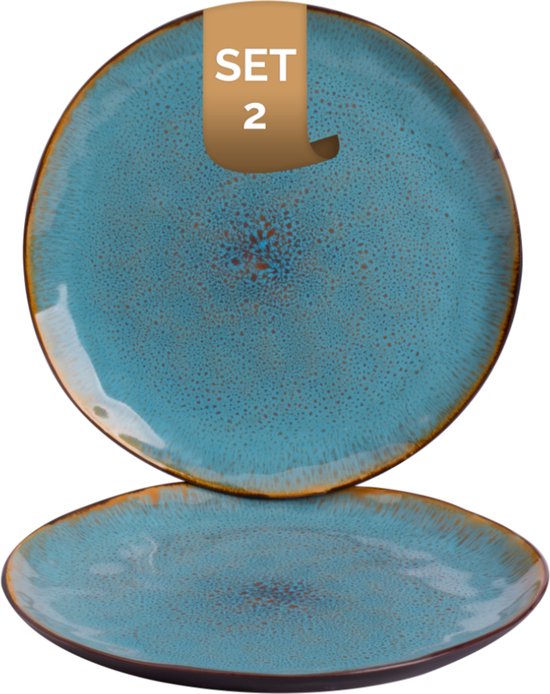 Palmer Bord diep Eccentric 22 cm Blauw Stoneware 2 stuks Palmer Bord diep Eccentric 22 cm Blauw Stoneware 2 stuks