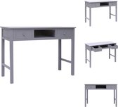 vidaXL Bureau - Paulowniahout - Studeertafel - 108 x 45 x 76 cm - Grijs - Bureau