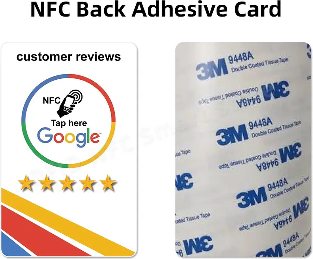 Google NFC Review card - NFC - Tap to phone recensie kaart - Boost je reviews - zelfklevend