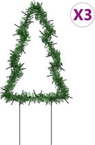 vidaXL - Kerstverlichting - kerstboom - 3 - st - met - grondpinnen - 50 - LED's - 30 - cm