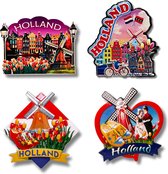 Koelkastmagneten Set: Holland, Nederland - Souvenirs - Unieke Vormen - 4 stuks