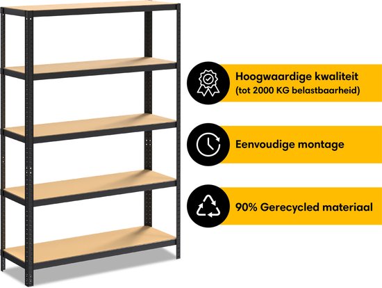 2x zware rek 180x60x30 cm, zwart