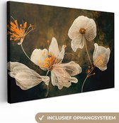 Canvas schilderij 180x120 cm - Wanddecoratie Bloemen - Planten - Natuur - Kleuren - Illustratie - Muurdecoratie woonkamer - Slaapkamer decoratie - Kamer accessoires - Schilderijen op canvas