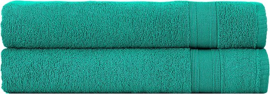 Badhanddoeken turquoise | %100 katoen douchehanddoeken badhanddoek set 2-delig | 2x badhanddoeken set (70x140) | zacht en absorberend | kleur: turquoise